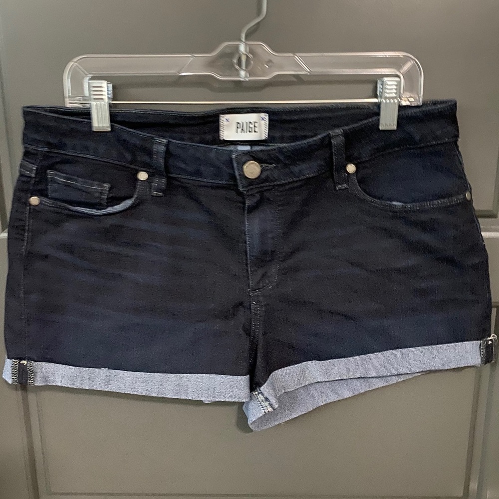 Paige Denim Dark Wash Shorts